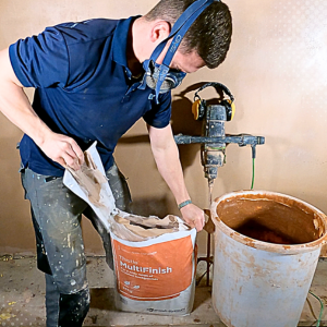 mixing plaster